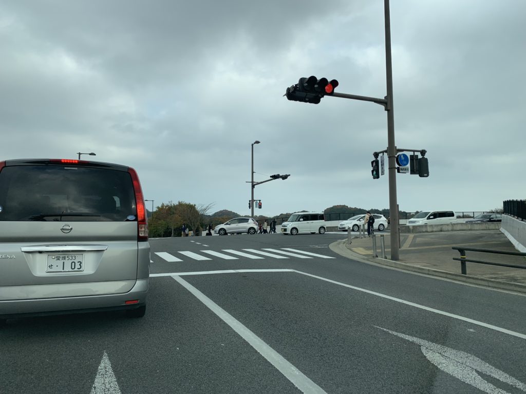 岡山理科大学獣医学部キャンパス付近　渋滞