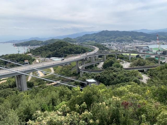 糸山展望台から見た来島海峡大橋